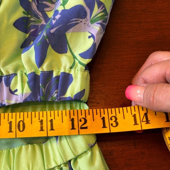 Likely NWT SZ O Karrica Green and Blue Floral  midi/ maxi Dress‎ - Picture 11 of 16